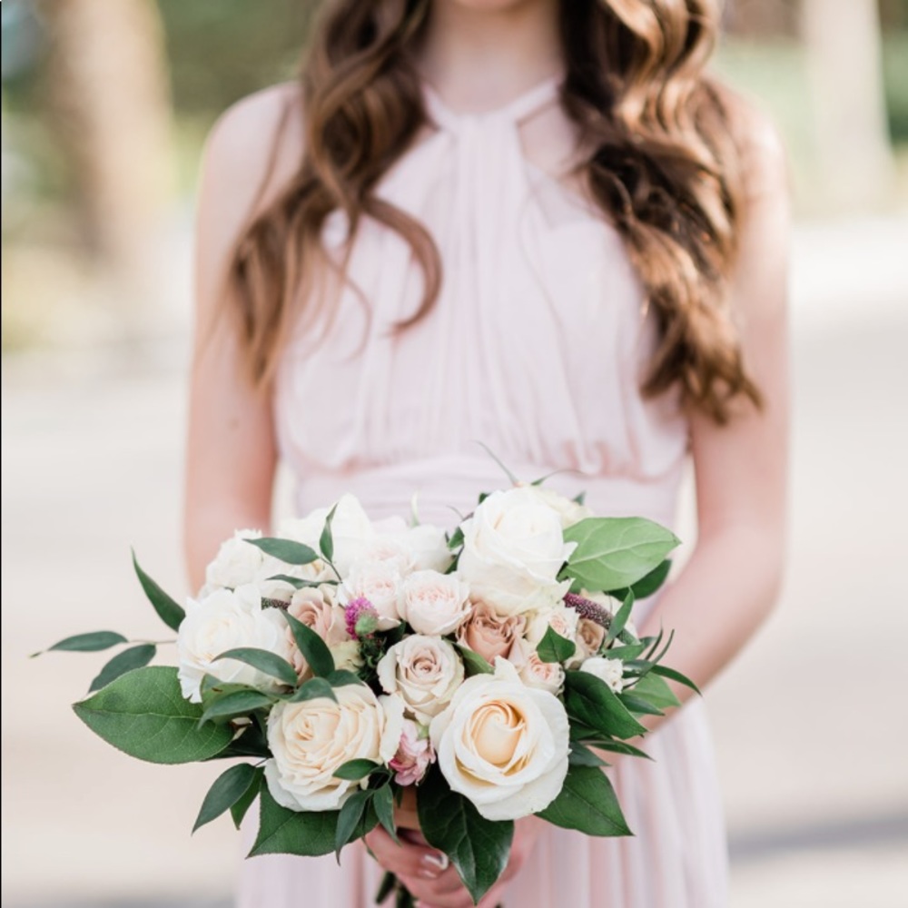 blush pink old bridesmaid dress